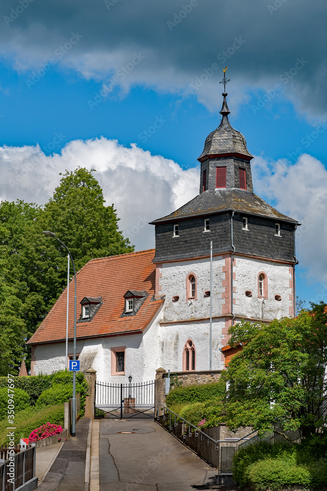 Wehrkirche in Kefenrod, Ortsteil Bindsachsen in der Wetterau, Hessen, Deutschland 