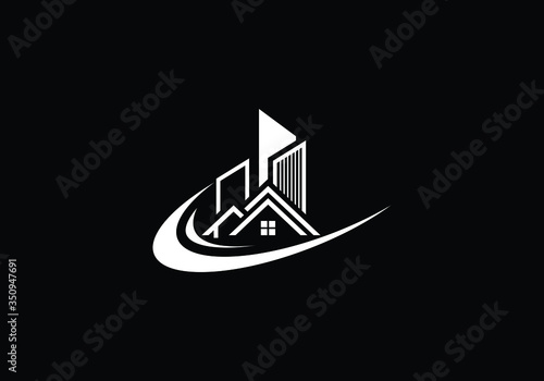 Real estate vector logo design, Building logo design, Real estate vector logo template, Logo for a property, Abstract home logo