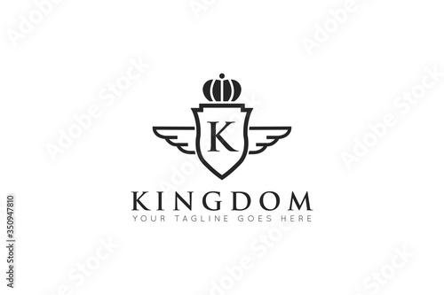 initial letter k crown logo and icon vector illustration design template