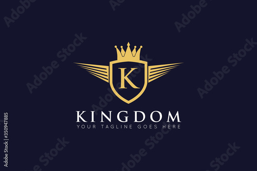 initial letter k crown logo and icon vector illustration design template