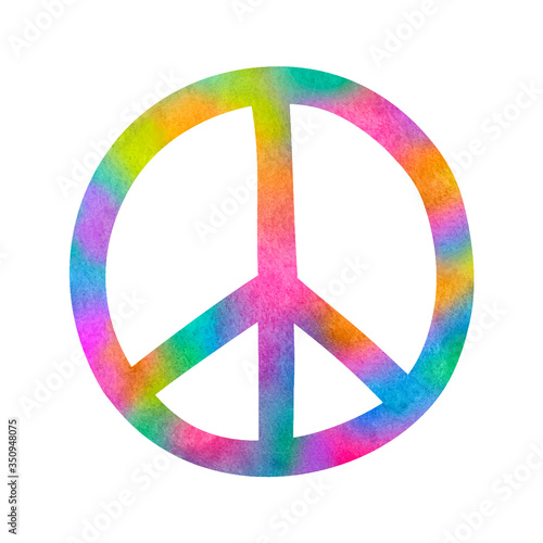 Rainbow Peace Symbol - Vector Decoration