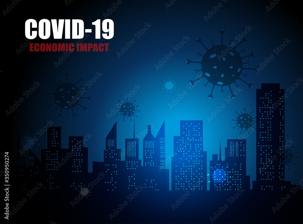 Naklejka premium Covid-19 economic impact on economy and business, Graphs representing the stock market crash caused by the Coronavirus