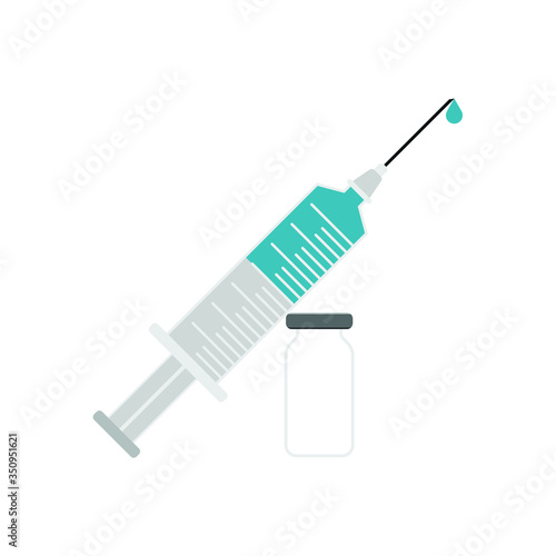 syringe icon. concept of vaccination. vector, illustration