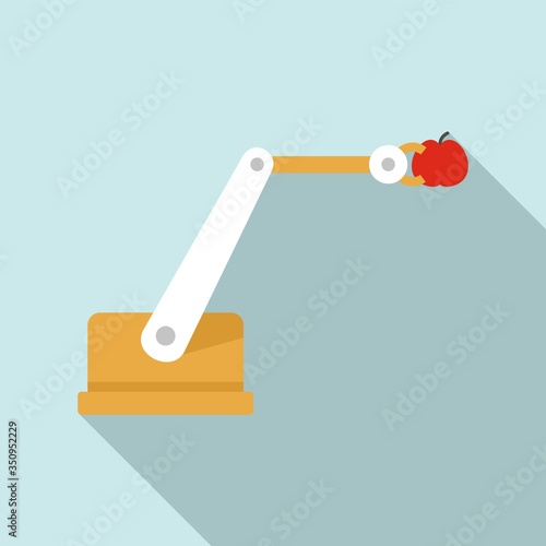 Farm robotic smart arm icon. Flat illustration of farm robotic smart arm vector icon for web design