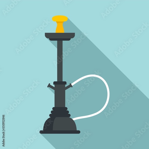 Turkish hookah icon. Flat illustration of turkish hookah vector icon for web design