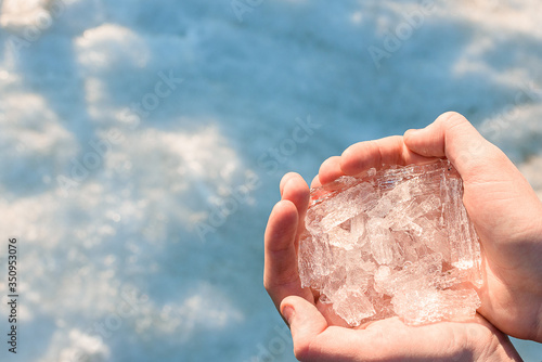 ice crystals in the hands