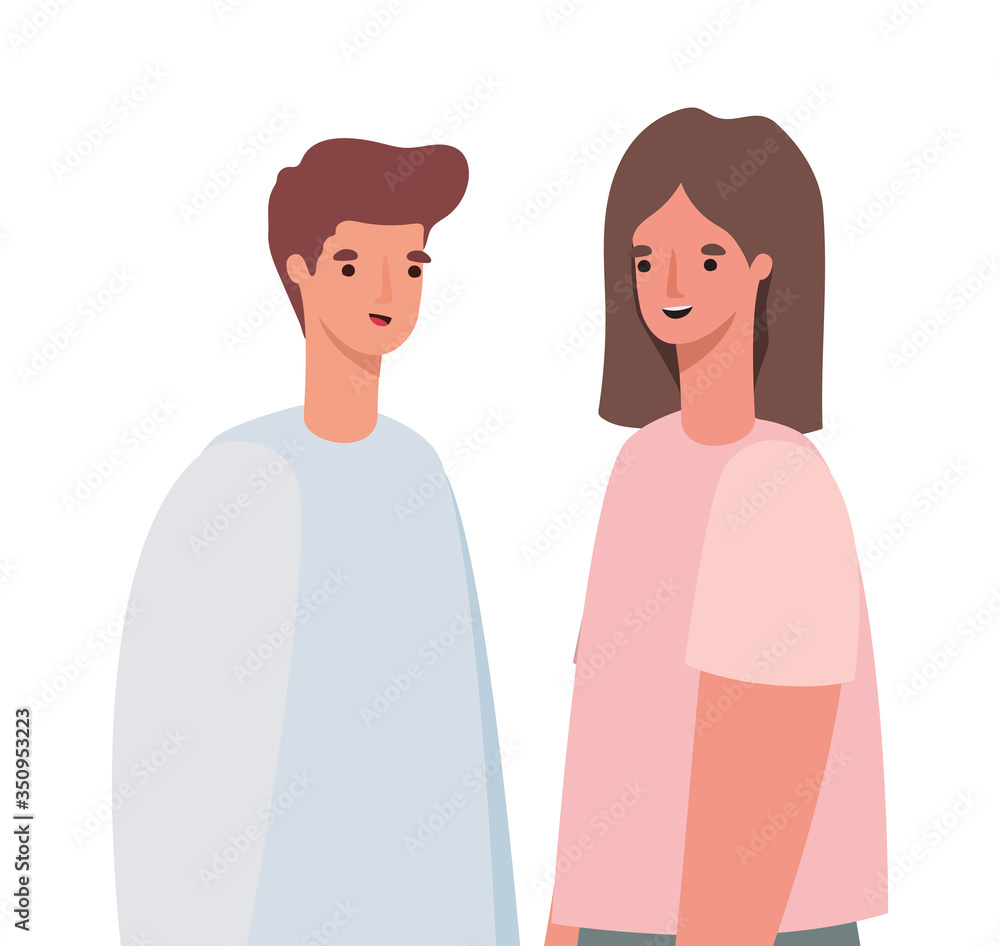 Woman and man avatar vector design Woman and man avatar vector design