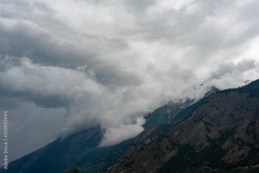 storm clouds over the mountains
