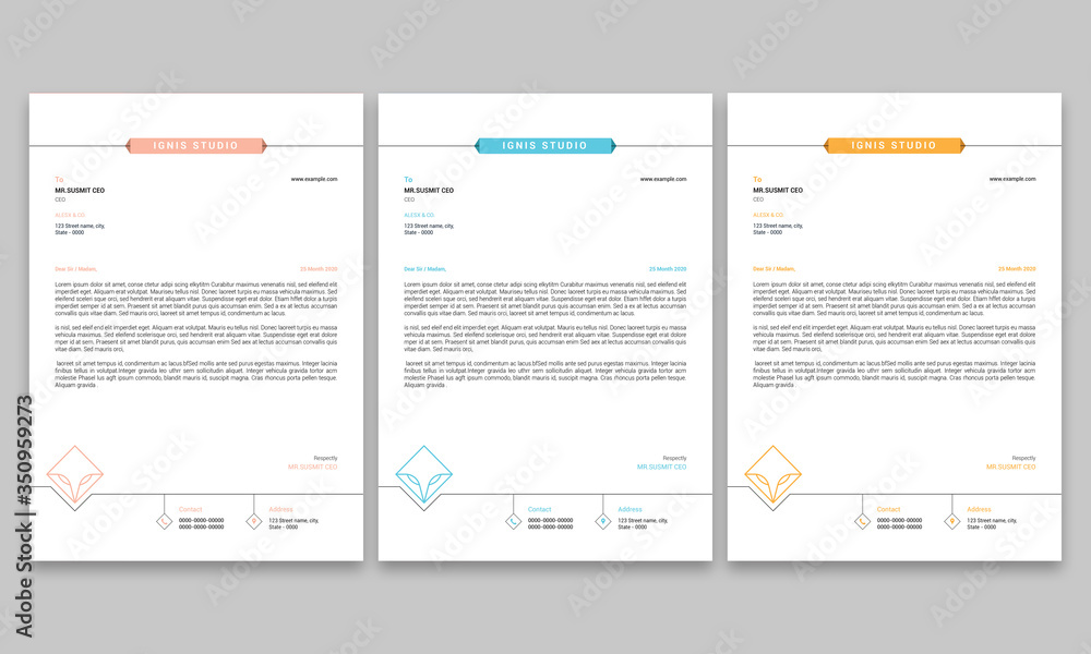 Corporate Letterhead/Letterhead Template/Company Letterhead Design/Letterhead Template/Business Letterhead/Corporate Letterhead/Abstract Letterhead Template/Modern Letterhead Design