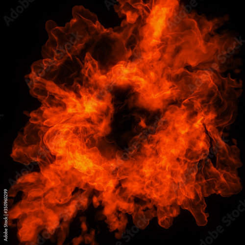 Abstract of flames, burning heat, dancing fire, forming in wave flow. energy waves and simulated inferno, flames. 3D rendering 