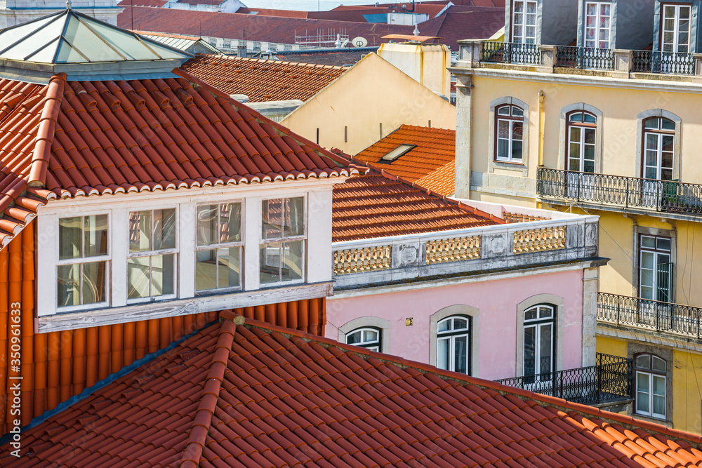 Orange Rooftops and colorful buildings