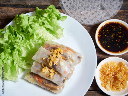Spring rolls and rice paper.