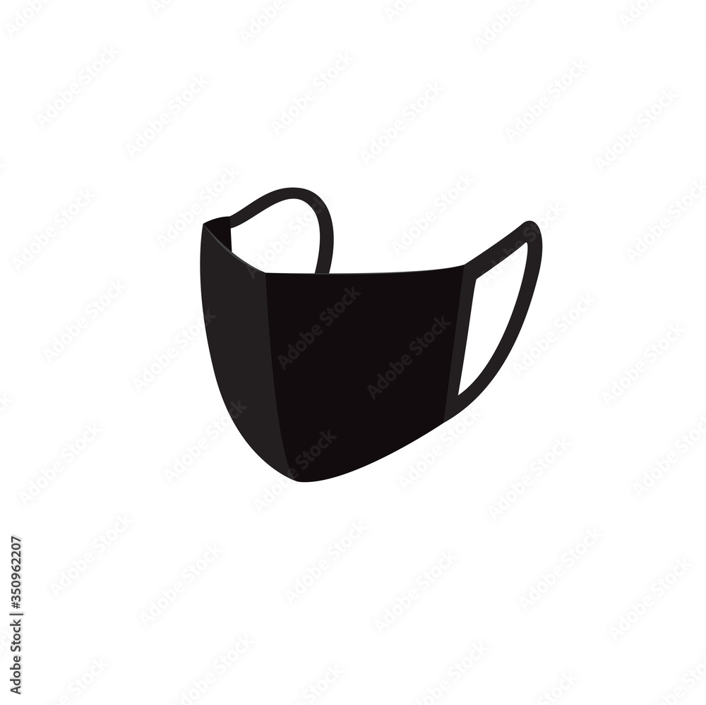 Black face mask icon design. Black surgical mask design. Covid-19