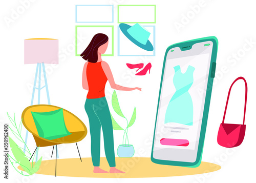 Online shopping. Purchases via smartphone. Webstore