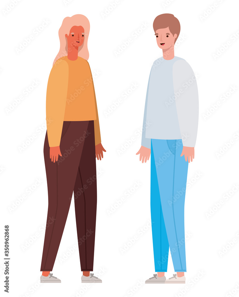 Woman and man avatar vector design Woman and man avatar vector design