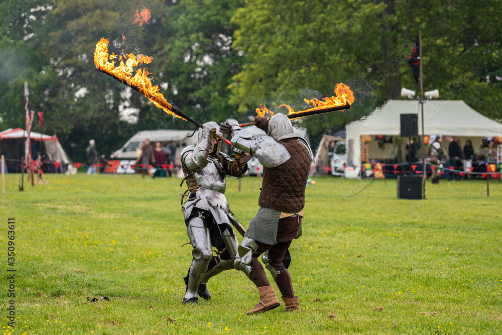 Knights sword fighting with Fire Knights sword fighting with Fire