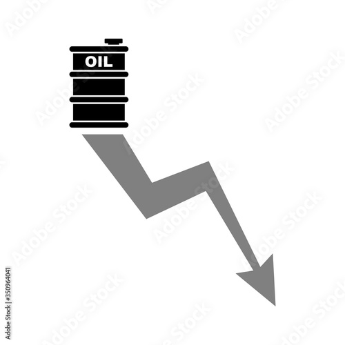 Chart for lower prices for oil and petroleum products. Oil decline graph