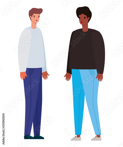 two men avatars vector design