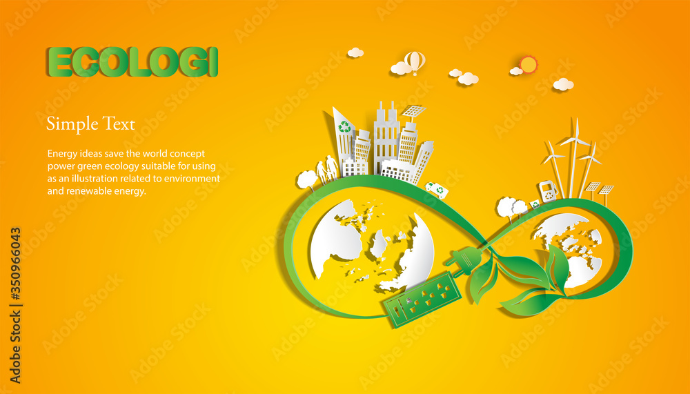 Energy ideas save the world concept Power green ecology -illustration Vector Energy ideas save the world concept Power green ecology -illustration Vector