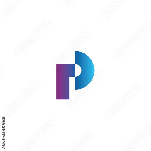 Free Download p letter with abstract logo design template - GFXLoad