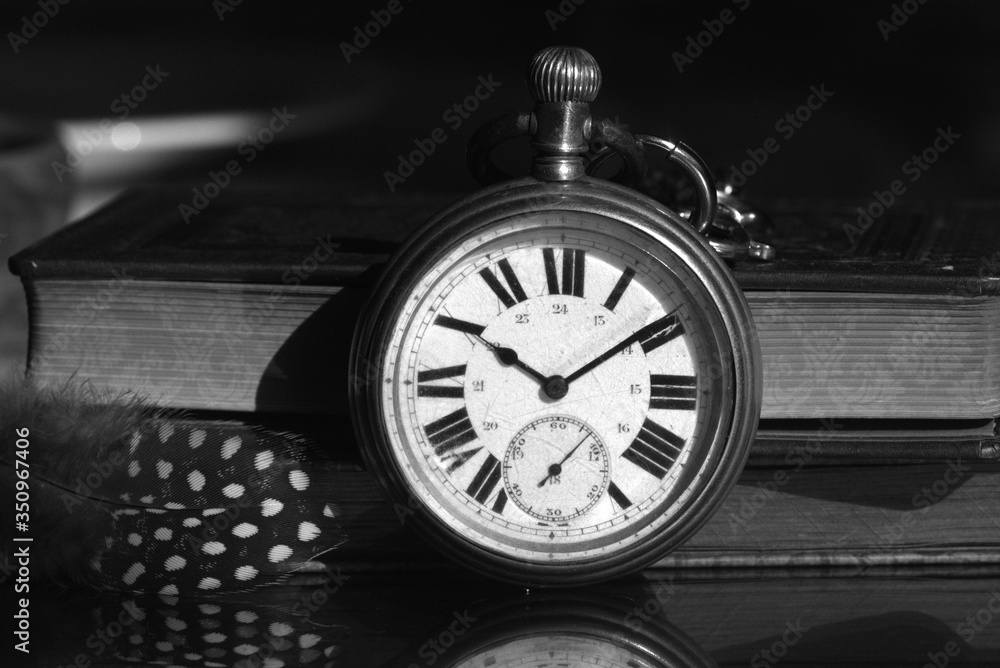 antique pocket watch - black and white antique pocket watch - black and white