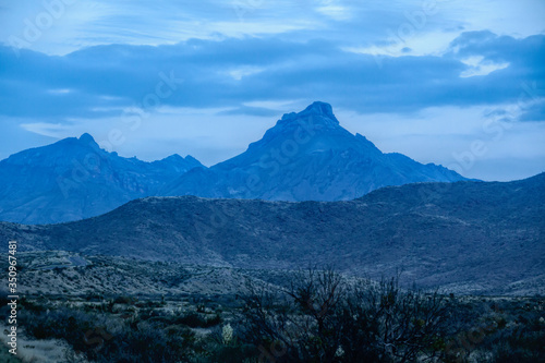 Landscape in Blue with mountains and desert © Allen Penton