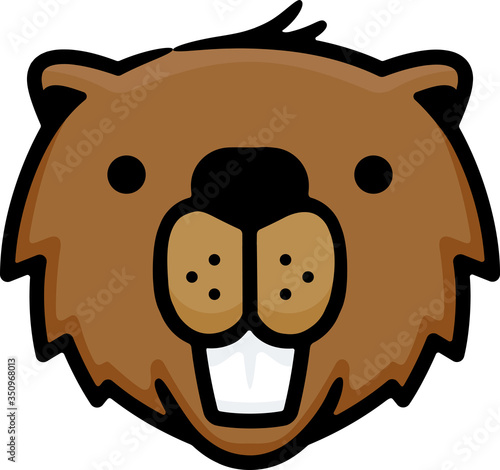 Beaver Head Doodle Sketch Icon