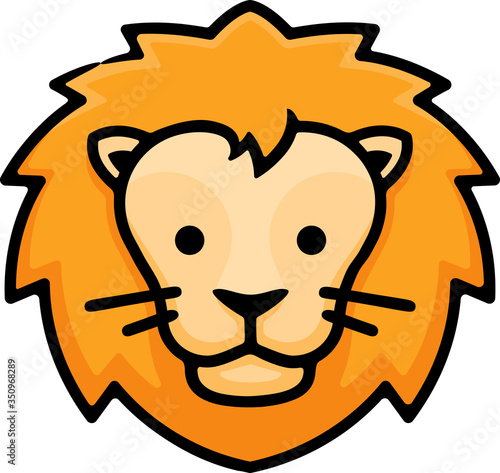Lion Head Doodle Sketch Icon