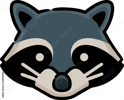 Raccoon Head Doodle Sketch Icon