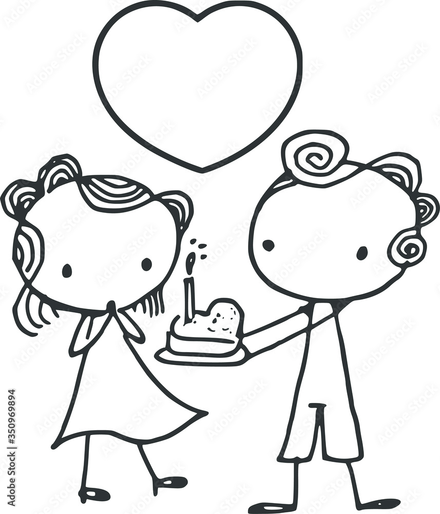 black and white cartoon boy and girl birthday card
black and white cartoon boy and girl birthday card