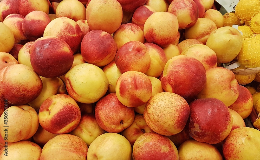 red peach on the market red peach on the market