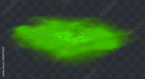 Green stink bad smell, smoke or poison gases,chemical toxic vapour.Vector realistic set of stench breath or sweat odor isolated on transparent checkered background.
