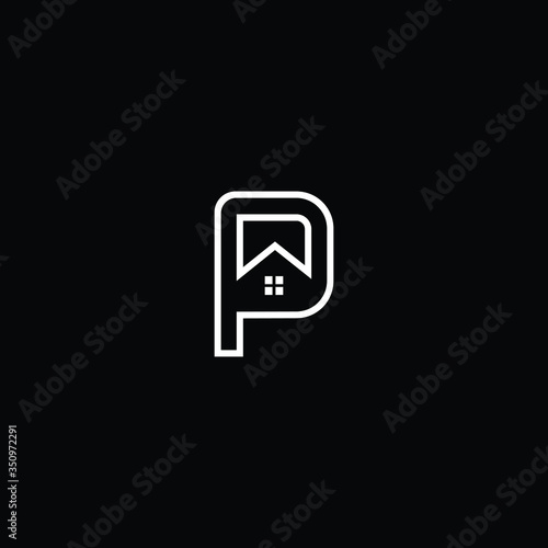Letter P in vector for Real Estate , Property and Construction Logo design for business corporate sign. Minimal logo design template on white background.