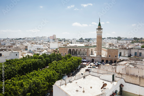 
TUNIS, TUNISIA: Avenue Habib Bourguiba near the monumental clock, 15 May 2015, immediately after the terrorist attack on the Bardo Museum.  photo