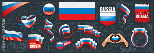 Vector set of the national flag of Russia in various creative designs