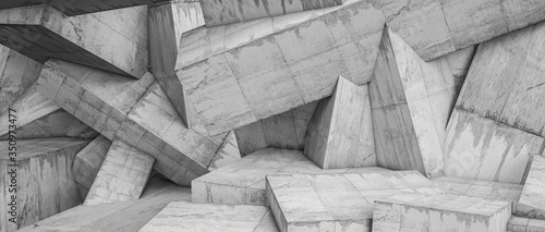 Fototapeta Naklejka Na Ścianę i Meble -  3d wall concrete geometric abstract background.