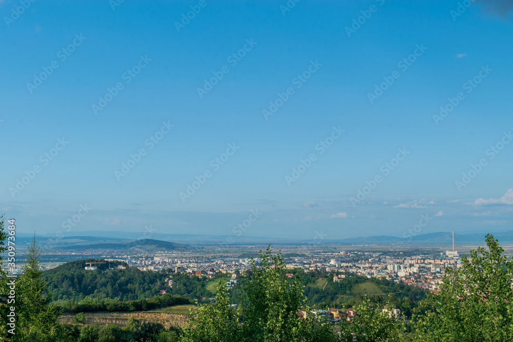 Panoramic view of the city Brasov, Romania