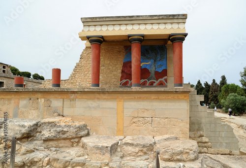 Le bastion nord-ouest du palais de Cnossos en Crète