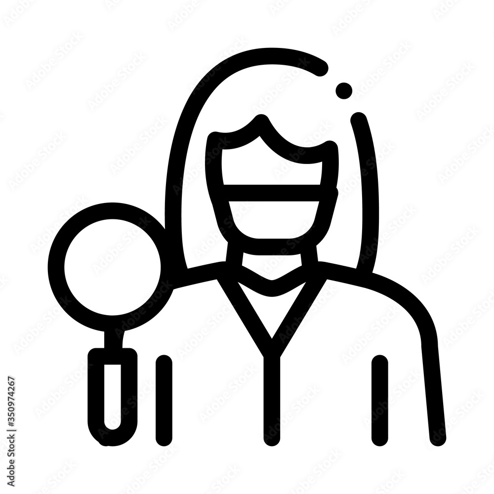 researcher dermatologist doctor icon vector. researcher dermatologist doctor sign. isolated contour symbol illustration researcher dermatologist doctor icon vector. researcher dermatologist doctor sign. isolated contour symbol illustration