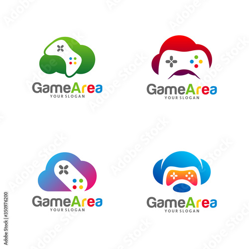 Set of Game Cloud logo vector template, Creative Cloud Gamepad logo design concepts, Icon symbol