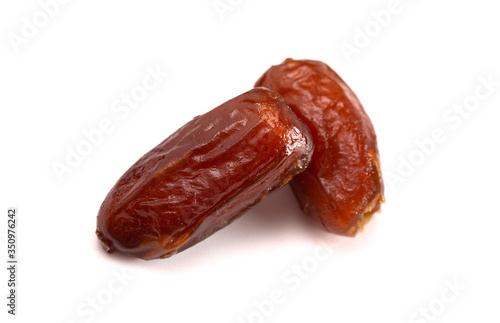 Pitted Dates on a White Background