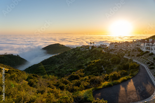 sunset over the clouds catalina laguna beach california
