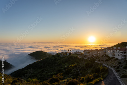 sunset over the clouds catalina laguna beach california
