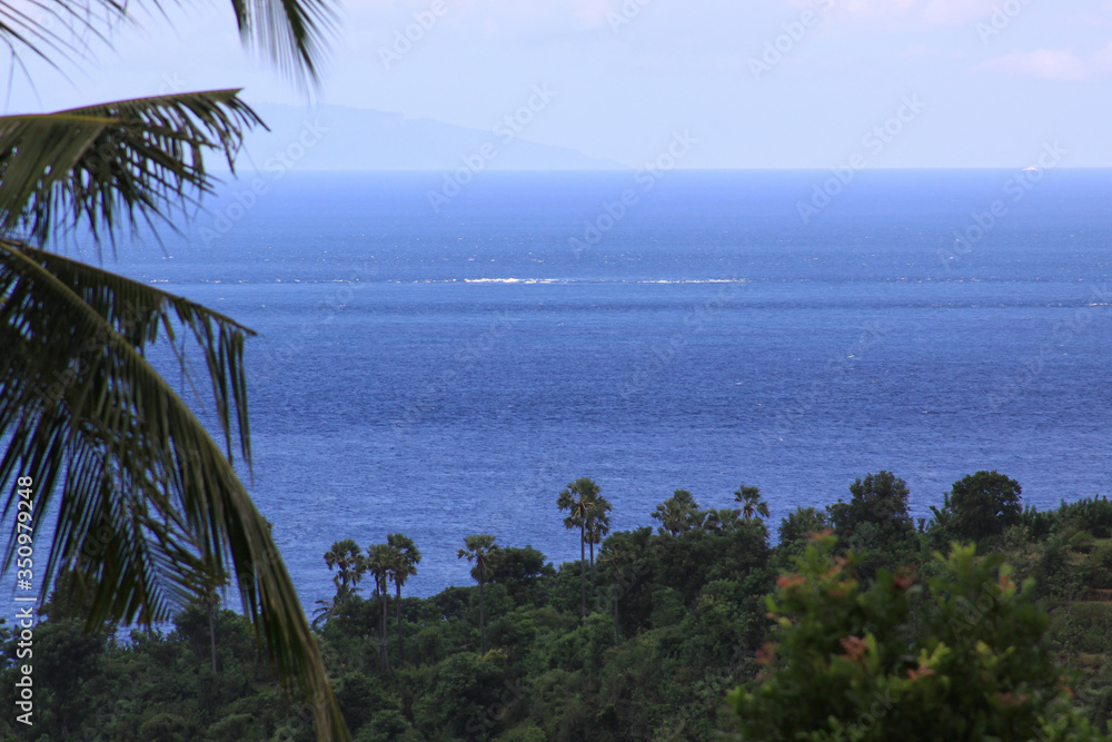 Lombok island seen from Bali, over the sea