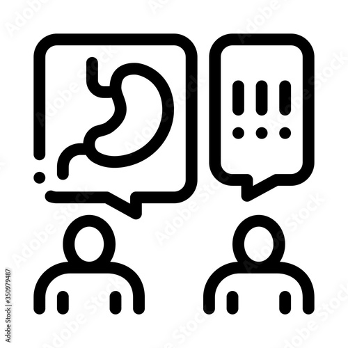 reception at gastroenterologist doctor consultation icon vector. reception at gastroenterologist doctor consultation sign. isolated contour symbol illustration