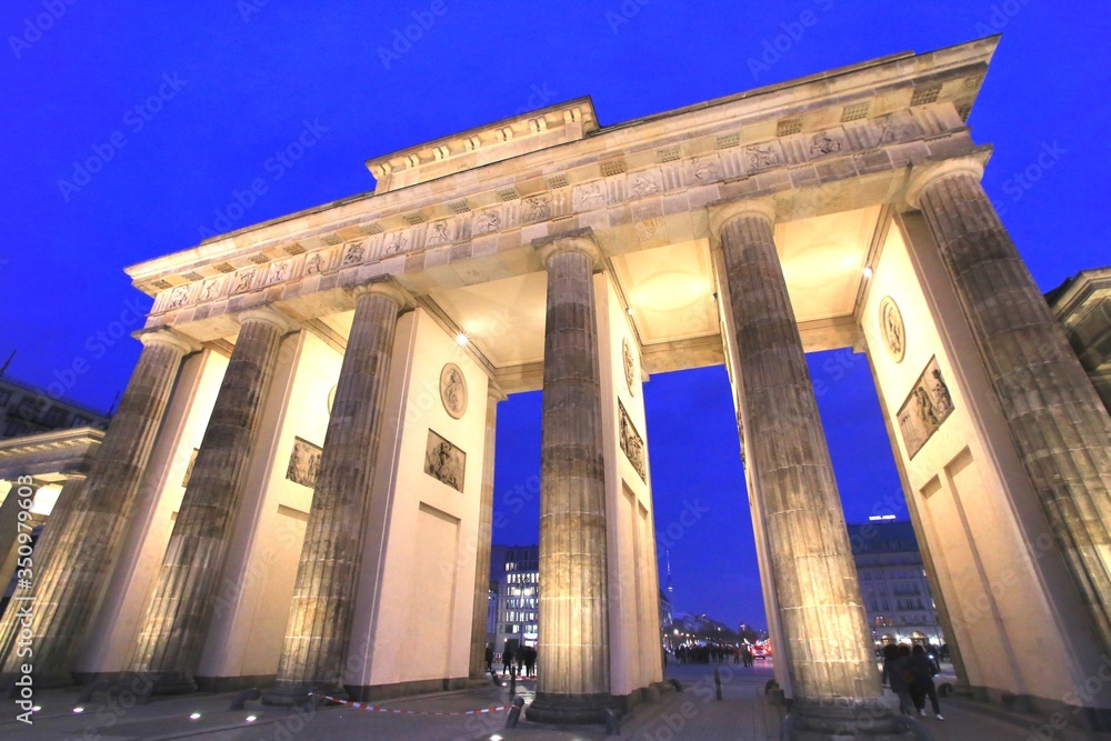 Brandenburg Gate is a landmark in Berlin, Germany