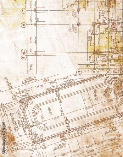 vintage architectural drawing