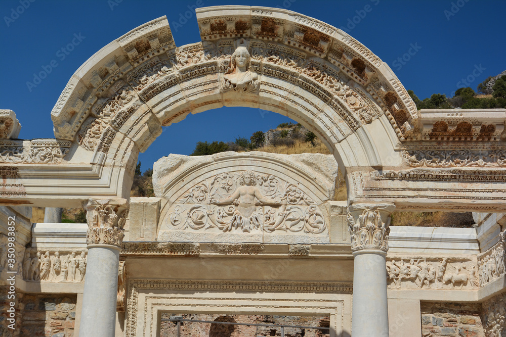 Temple of Hadrian in Ephesus ancient city, Selcuk, Turkey