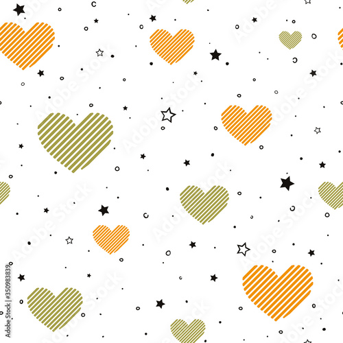 Pattern of colored hearts, ...