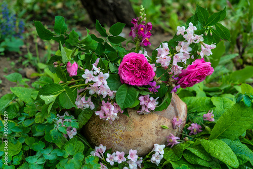A bouquet of fresh garden flowers